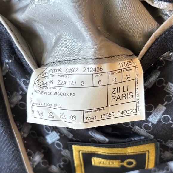 ZILLI Paris Classic Black Men's Italian Imported Cashmere/Viscose Blazer Sz 44R - Picture 4 of 8